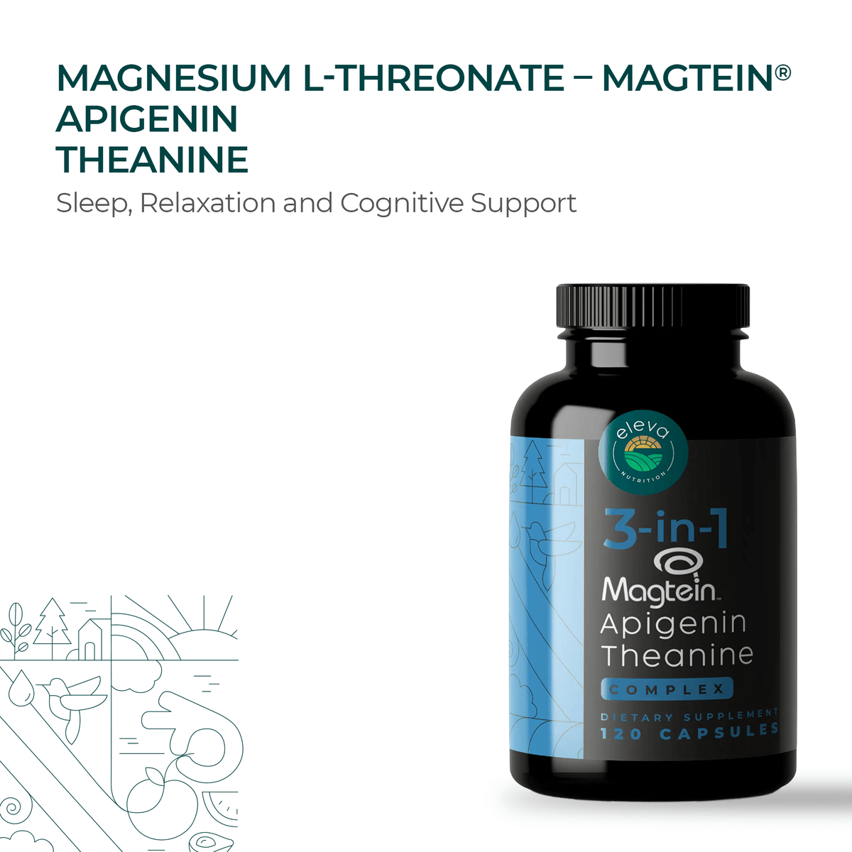 3-in-1 Magtein®, Apigenin, Theanine Sleep Complex Capsules